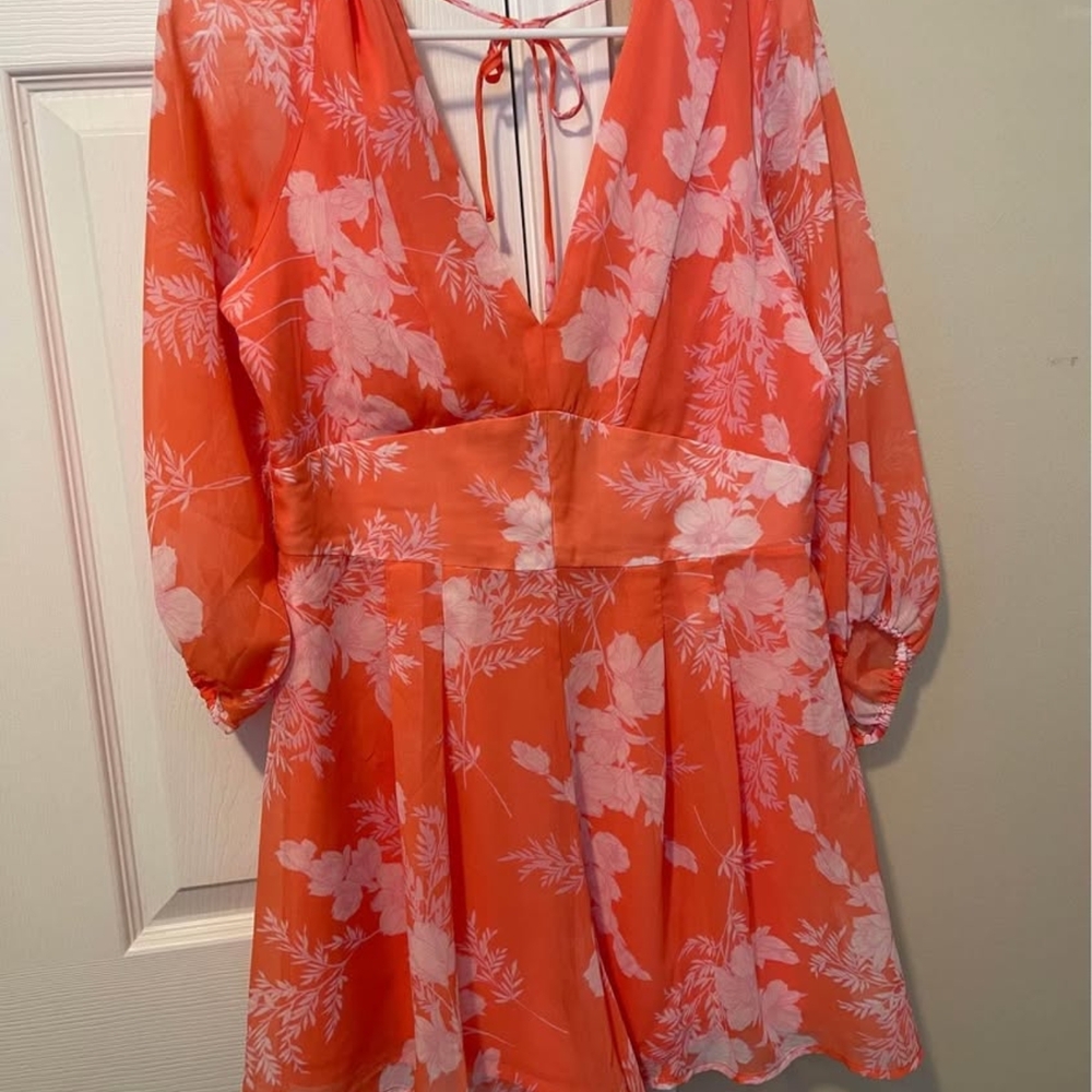 Miami Vibrant Coral and White Dress